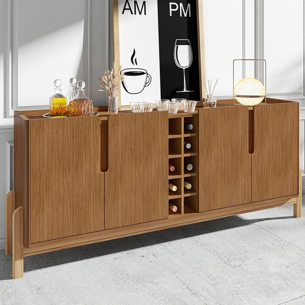 Buffet Aparador 190cm 4 Portas com Adega Lizz Cedro em Oferta na Shopee