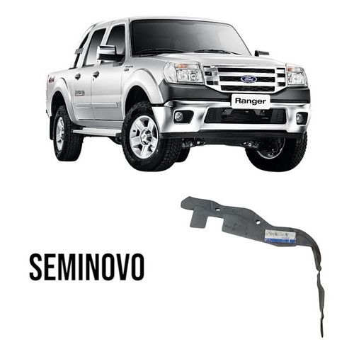 Defletor Para-choque Dianteiro Esquerdo Ranger 2006/11 Cinza-escuro