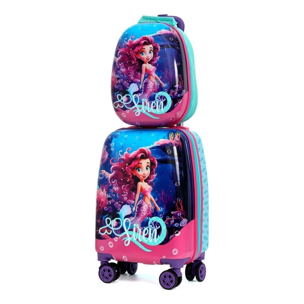 Kit Mochila abs + Mala Infantil De Bordo Para Viagem escolar 16 polegadas kids