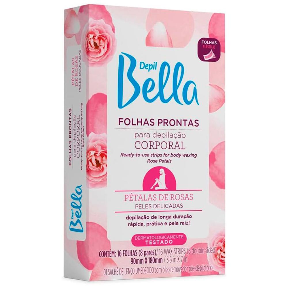 Folhas Prontas para Depilação Corporal Depil Bella Pétalas de Rosas para Peles Delicadas