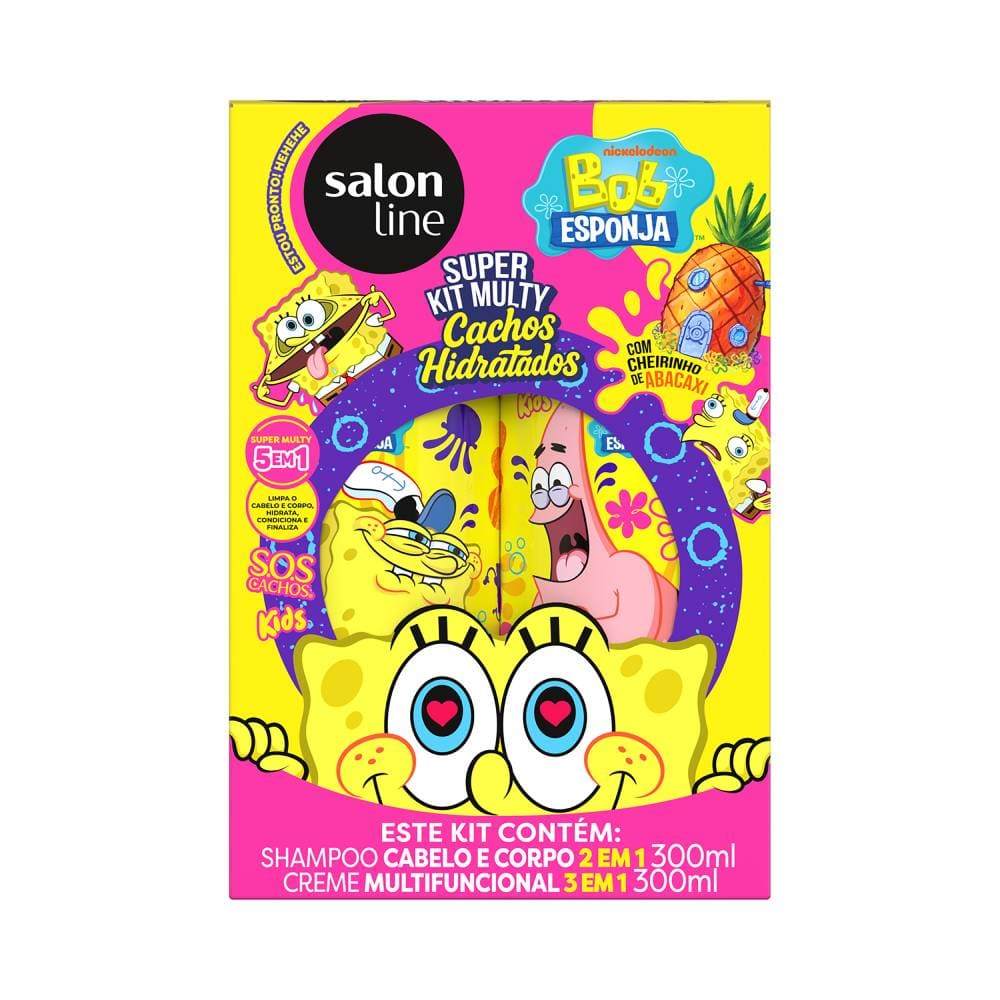 Kit Salon Line Kids Shampoo + Creme Multifuncional Bob Esponja em Oferta na Shopee