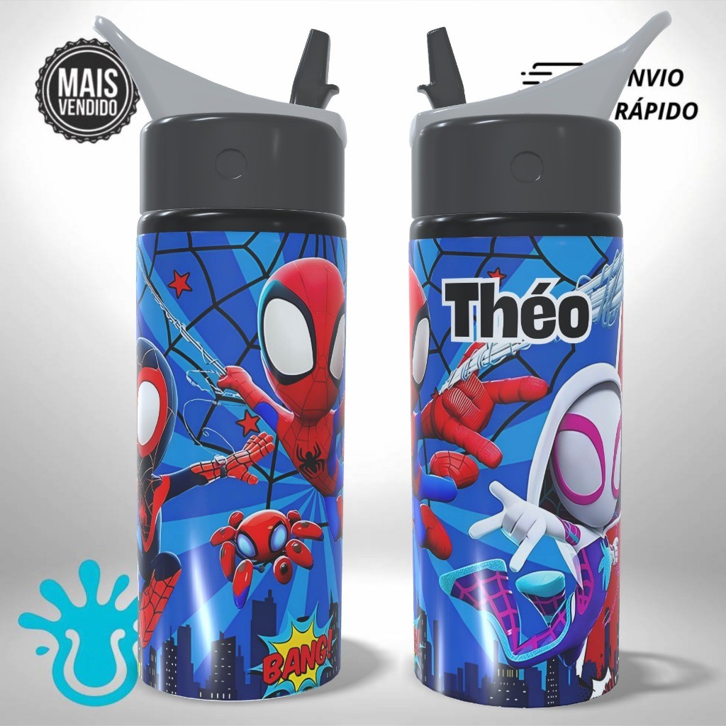Garrafa Alumínio Infantil Personalizada Spidey e seus Amigos Spider Escolar - Presente em Oferta na Shopee