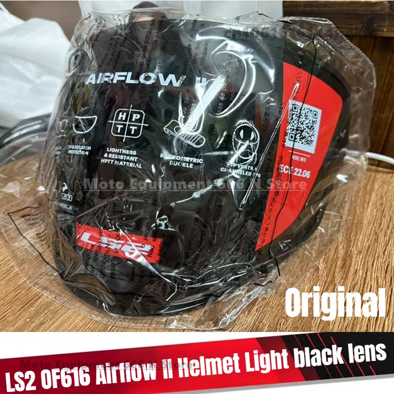 [2025NOVO] Lente de Capacete Original LS2 OF616 Airflow 2, Lente de Capacete Transparente, Viseiras Eletrônicas Vermelha