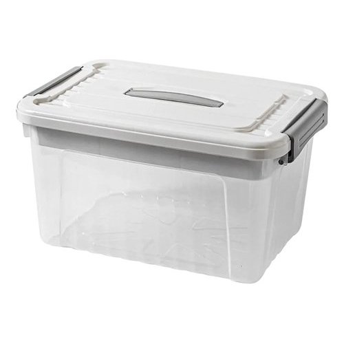 Cesto Organizacao 20 Litros Tampa Resistente Plastico Branco Multiuso