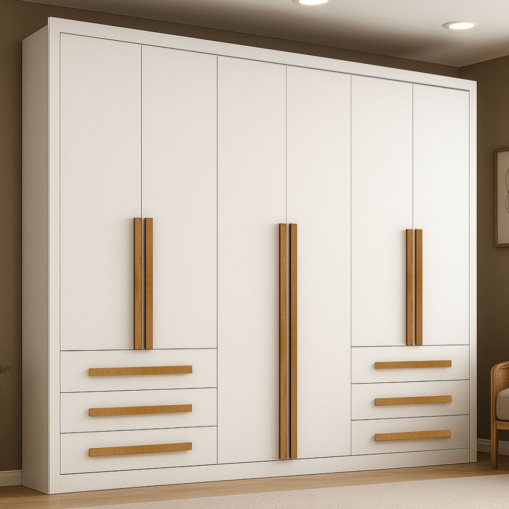 Guarda-Roupa Casal Monaco Plus 6 Portas 6 Gavetas - Maxel em Oferta na Shopee