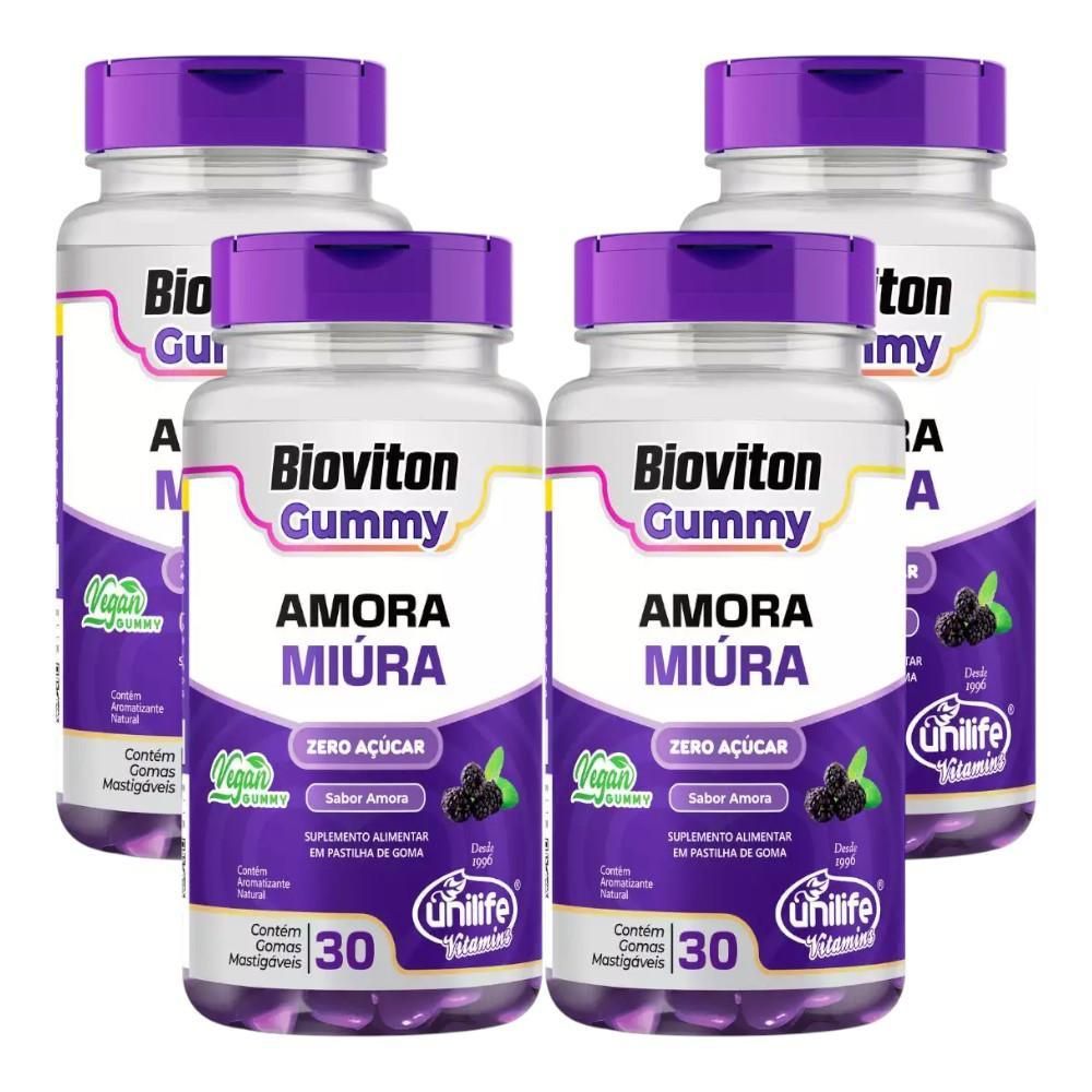 Kit Bioviton Gummy Amora Miúra Com 4 Potes De 30 Gomas Cada