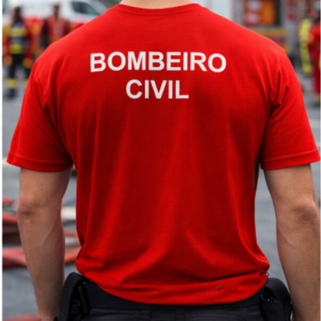 Camiseta Bombeiro Civil Bandeira do Brasil na Manga Masculina Feminina Estampa DTF