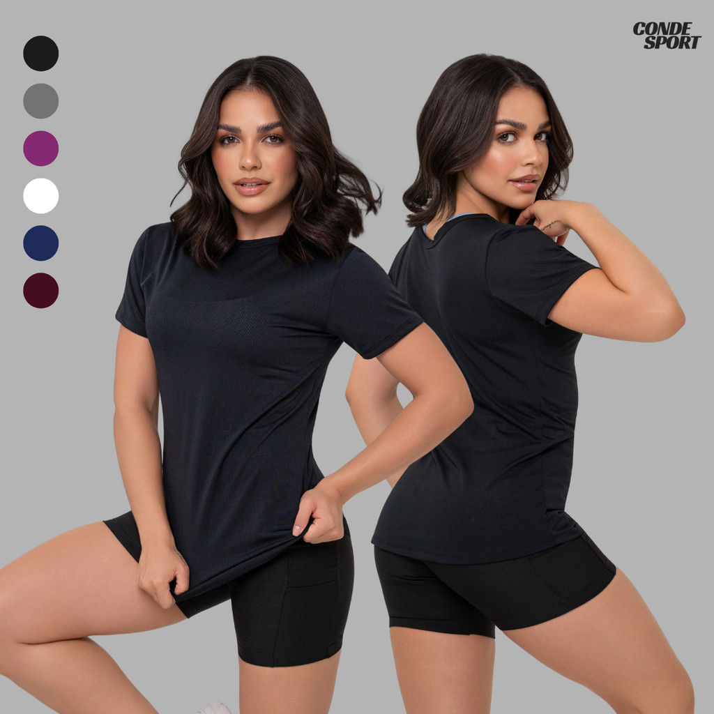 Blusa Feminina Dry Musculação Fit Academia Camiseta Treino Caminhada Crossfit Corrida Tecido Leve