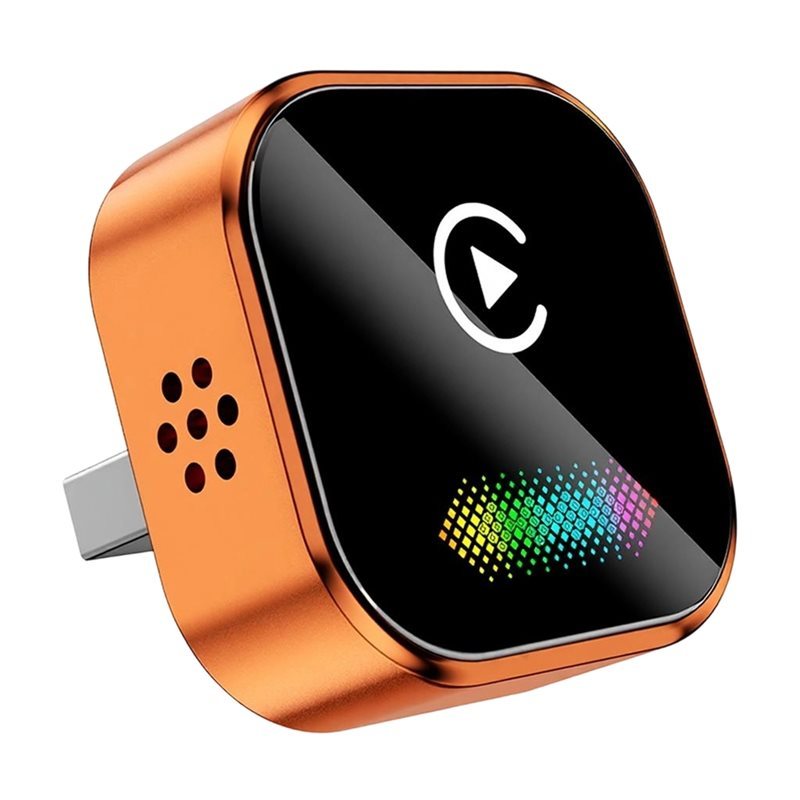 Dongle De Luz Gradiente Ativado Por Voz , Adaptador Carplay Sem Fio 2 Em 1 , Para Android Auto Apple IPhone , Caixa Inte