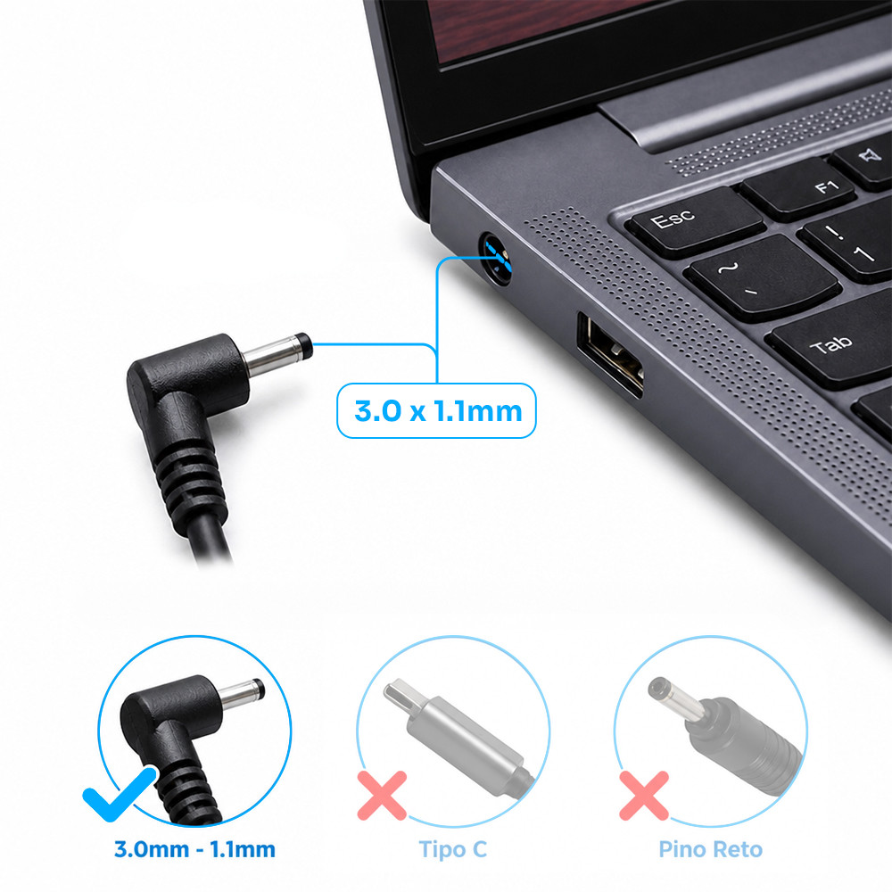 Fonte Carregador para Notebook Samsung Essentials E30 NP350XAA-KF2BR 19V 2.1A 40W