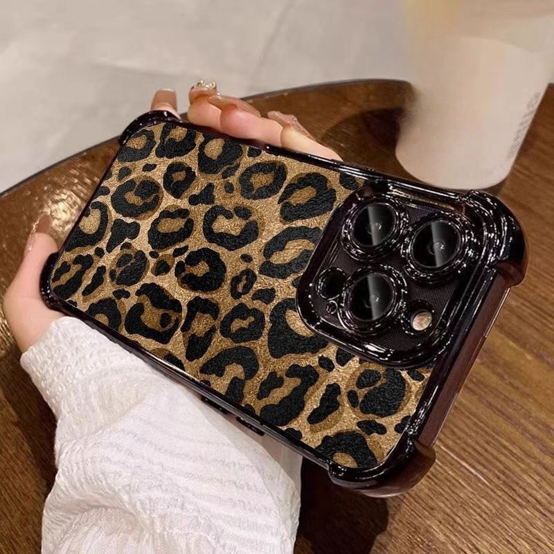 Capa Retrô Com Estampa De Leopardo Para Samsung Galaxy A57 A37 A27 A56 A55 A15 A16 A35 A36 A34 A06 A07 A26 A05 A05S A53 