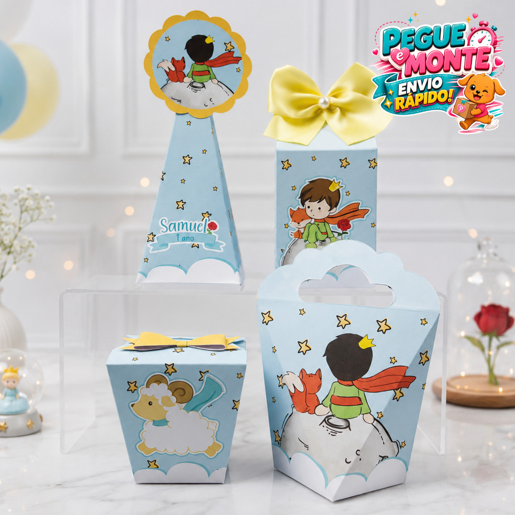Kit Caixas Pequeno Príncipe | Lembrancinhas Personalizadas | Caixinhas para Festa Infantil | Aniversário