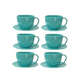Kit Chá Café Cappuccino 6 Xicara 180 ml Acrílico com 6 Pires