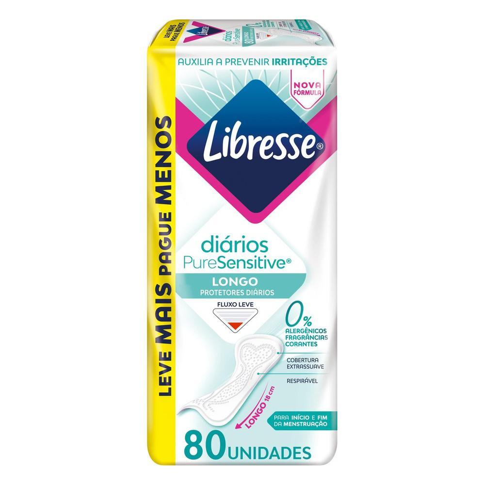 Protetor Diário Libresse Pure Sensitive Longo 80 unidades