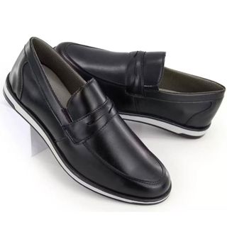 Sapato Oxford Masculino Elegante de Couro Macio Com Solado Costurado e Elastico Ajustável Confortável Barato