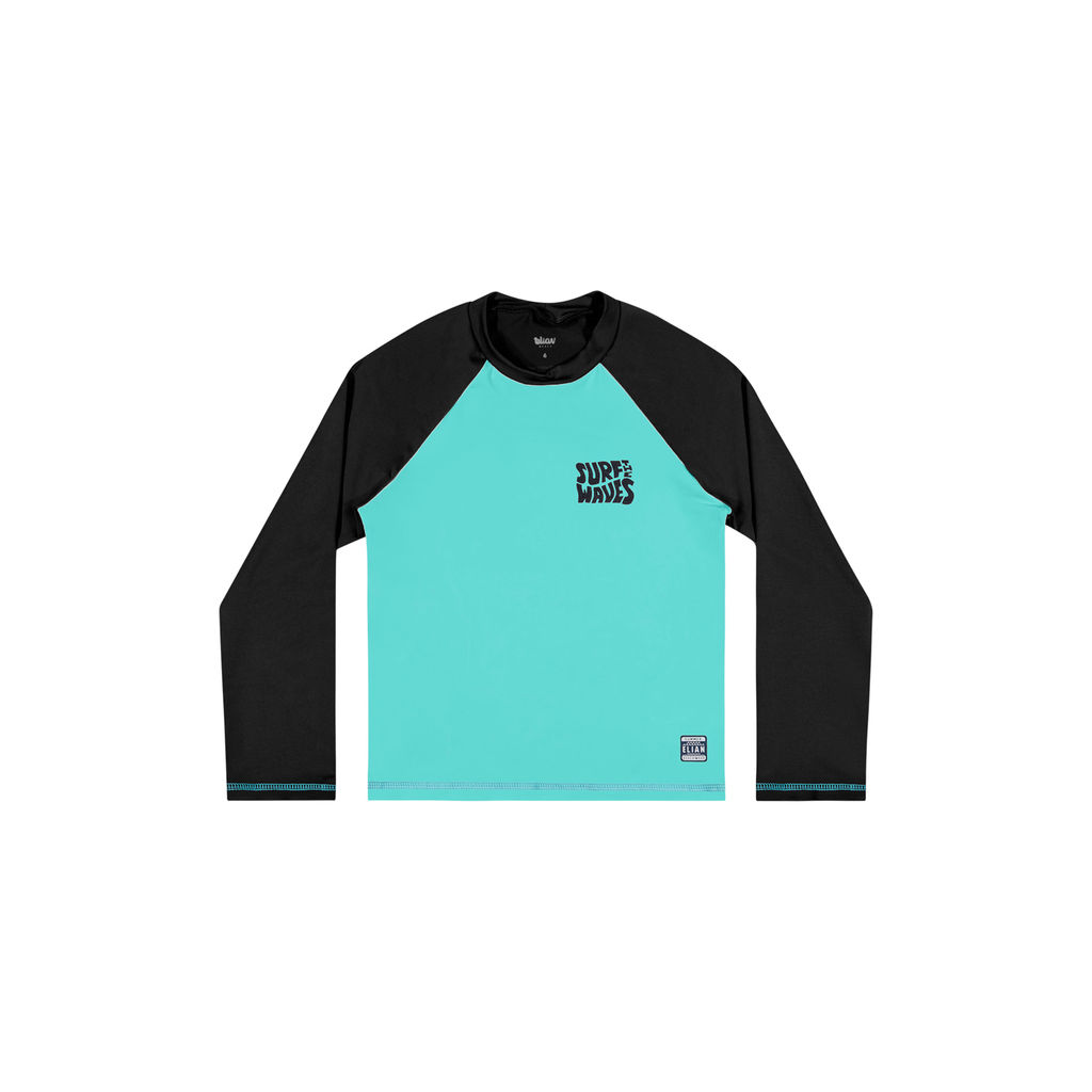 Camiseta de Proteção Infantil Menino Raglan Elian Preto