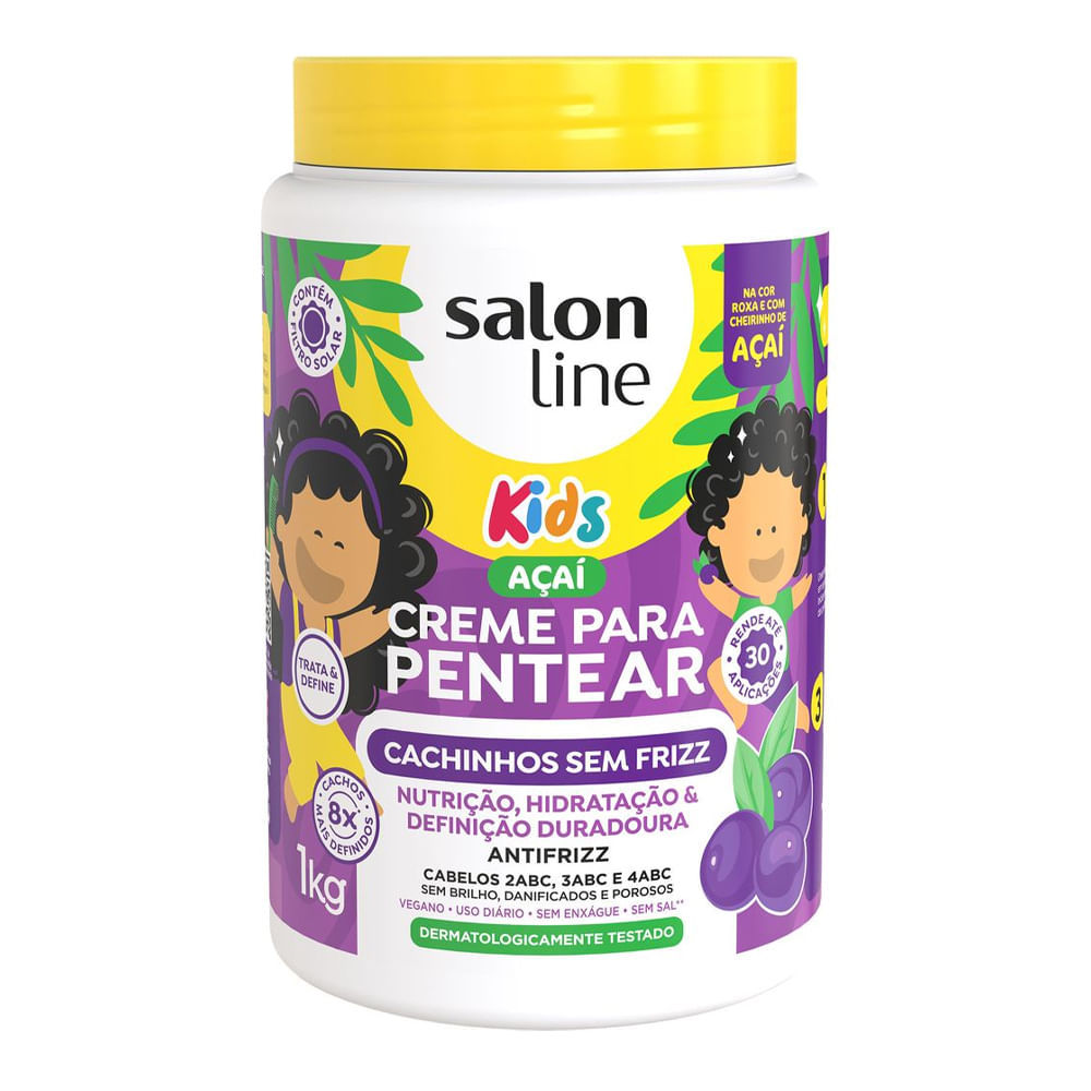 Creme De Pentear Salon Line Kids Açai Cachinhos Sem Frizz
