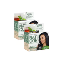 Kit 2 Tintura Pó Natucor Embelleze Preto Natural 1.0 Kit