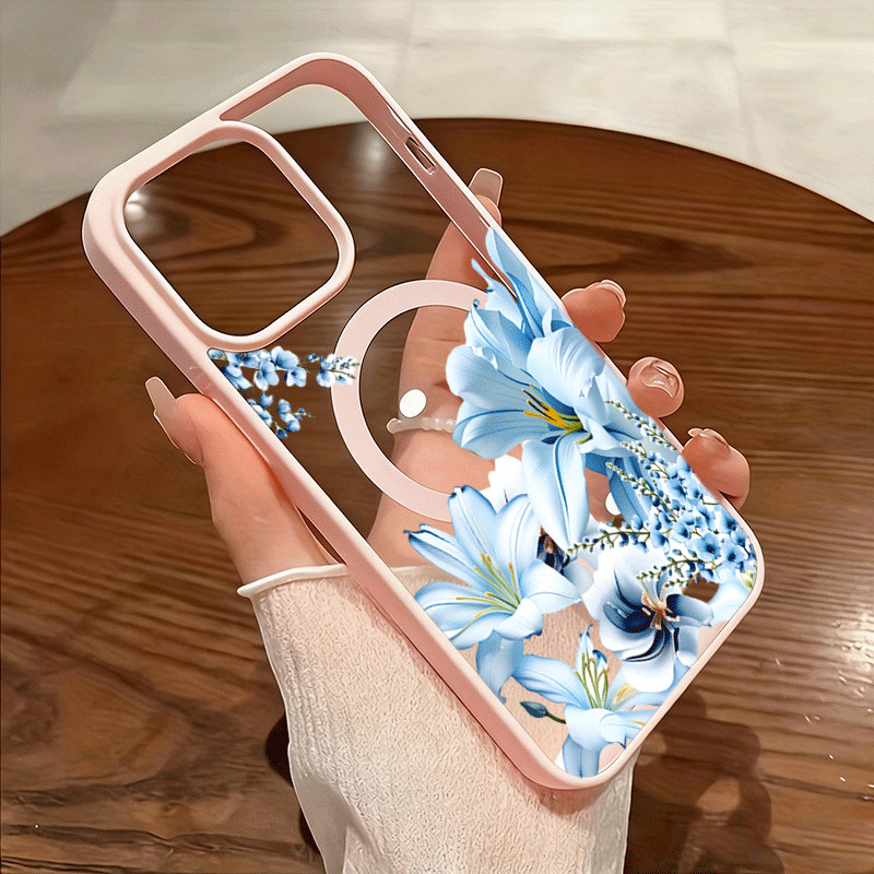 Lily Flor Magnética Caso De Telefone Para Samsung Galaxy S26 S25 Ultra Plus S24 S23 FE A17 A37 A57 A56 A36 A16 Capa