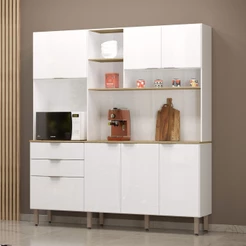 Cozinha Compacta Boreal 5 Portas 2 Gavetas Branco - Mx Móveis