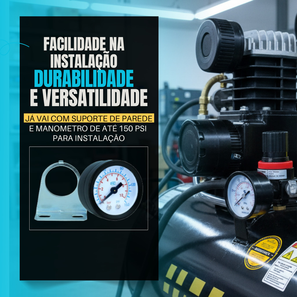 Regulador de Pressão Compressor Pistola C/ Manômetro 1/4 — imagem 2 de 2