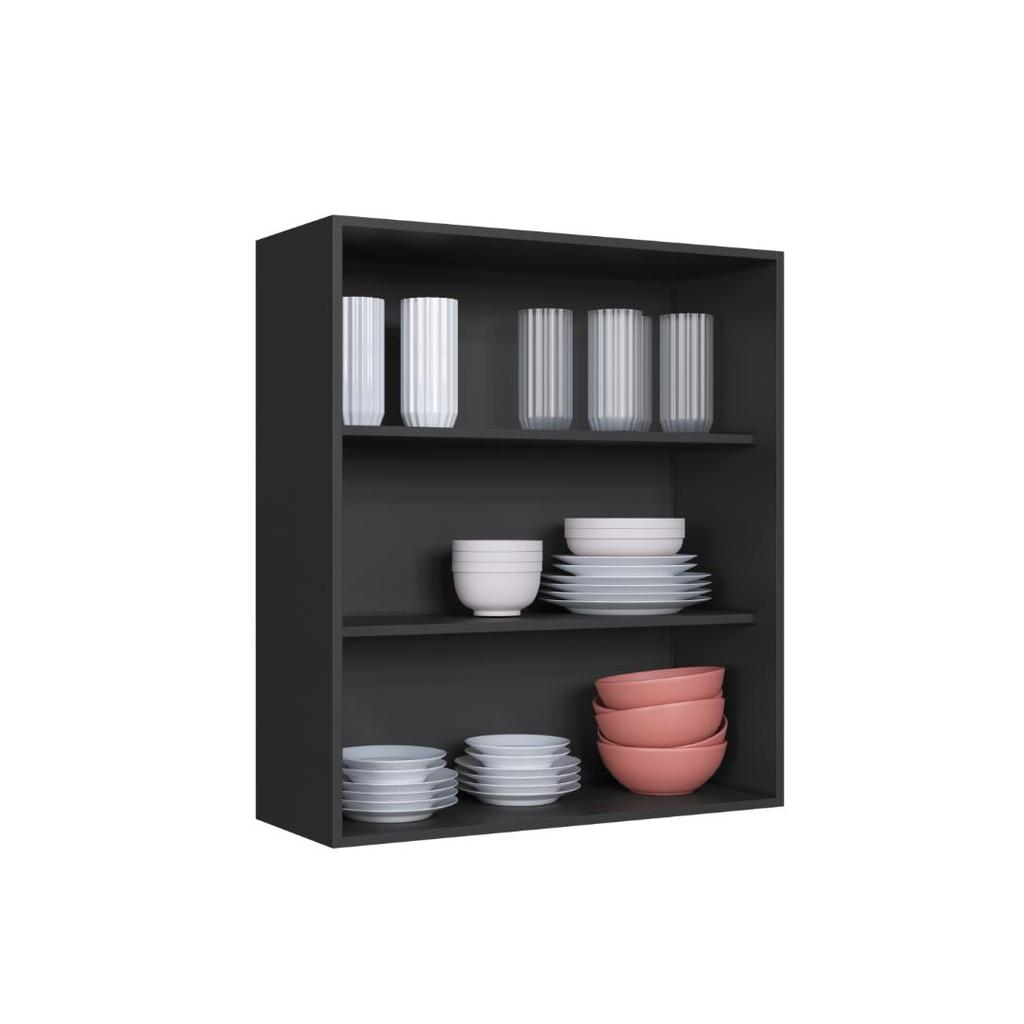 Armário Aéreo Modulado Fidelitá Mônaco 80cm 2 Portas Chumbo/Titânio — imagem 2 de 2