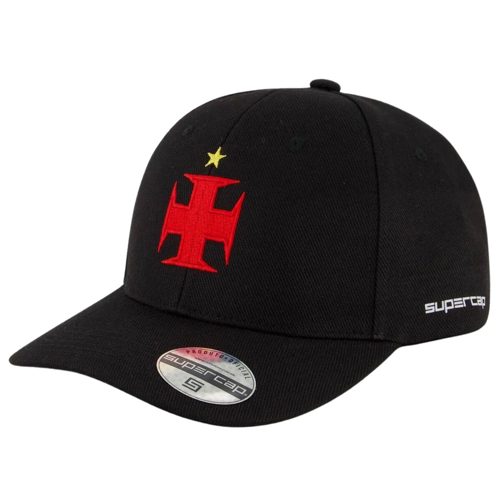Boné Vasco da Gama Aba Curva Camisas Negras Cruz de Malta Fecho Snapback