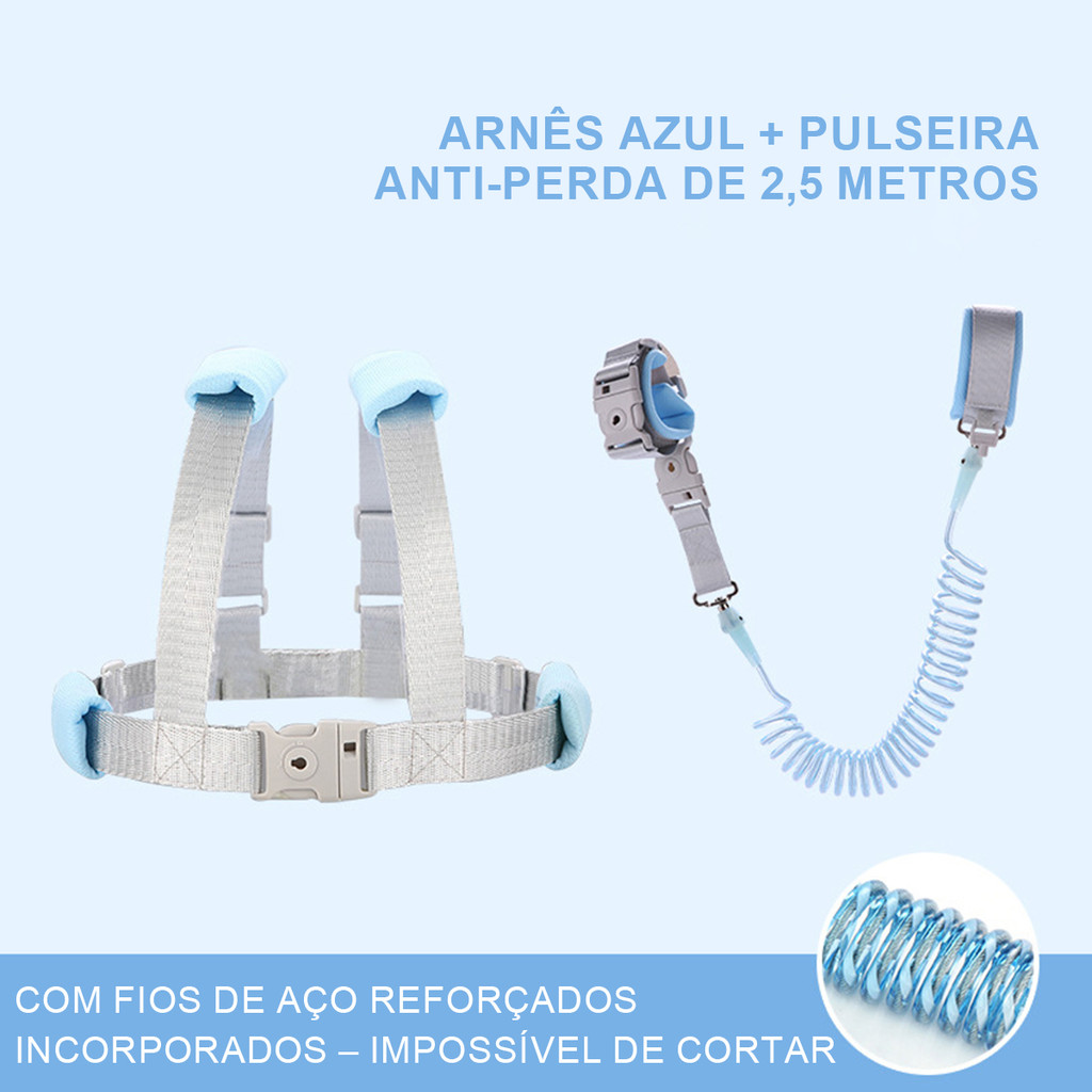 Pulseira Guia Para Criança Infantil Passeio Seguro Anti-Perda corda de tração destacável 2,5 metros — imagem 2 de 2