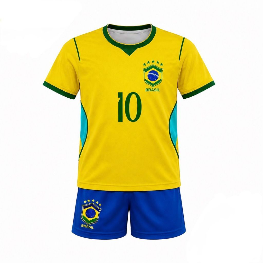 Novo Conjunto Infantil Seleção Brasileira Amarelo Brasil!