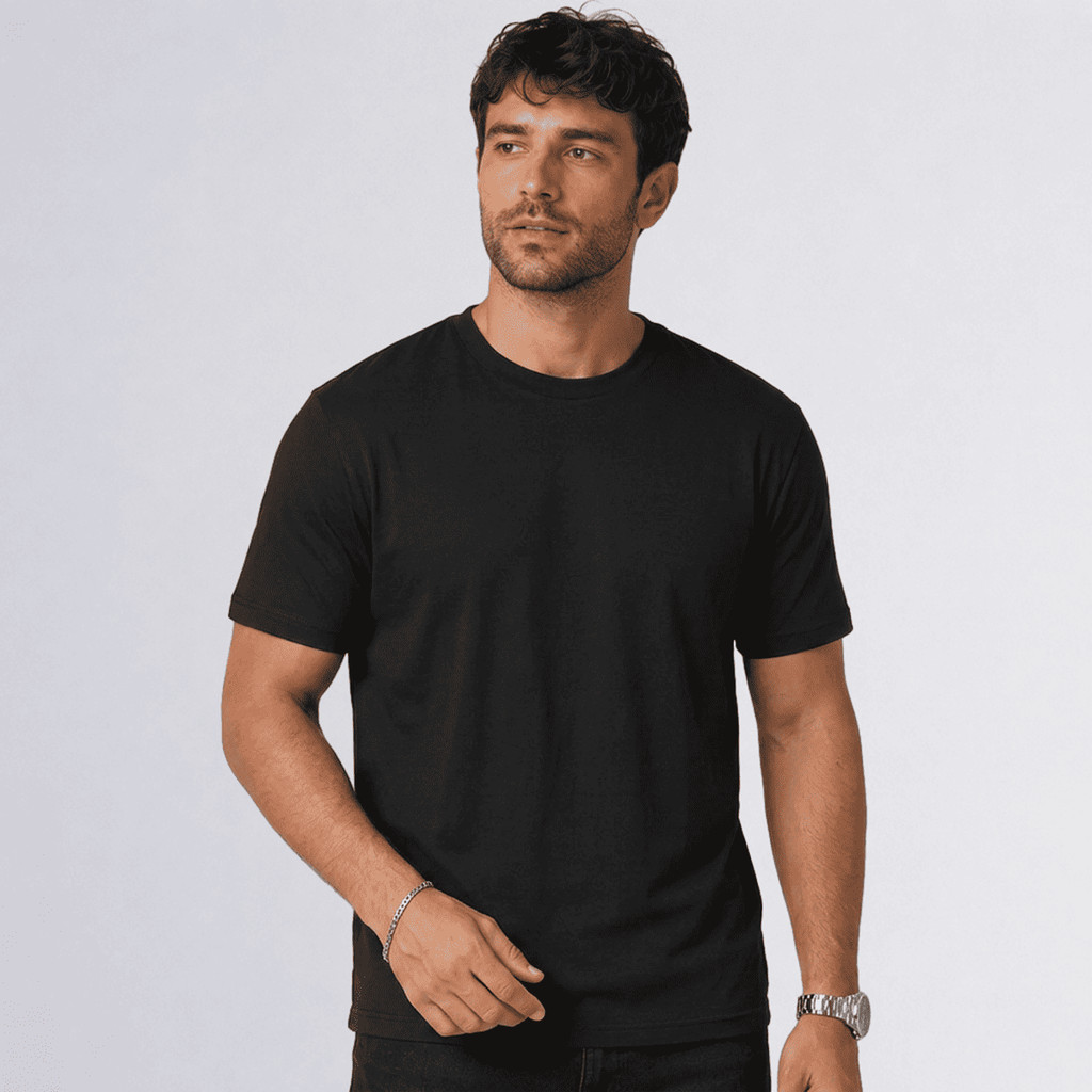 Camiseta Masculina 100% Algodão Básica Lisa Slim Blusa Casual Academia e Dia a Dia