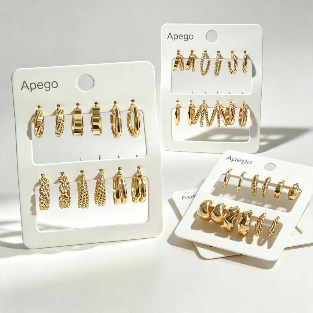 Kit 6 Pares de Brincos Femininos  Argolas Pequenas Elegantes Delicadas