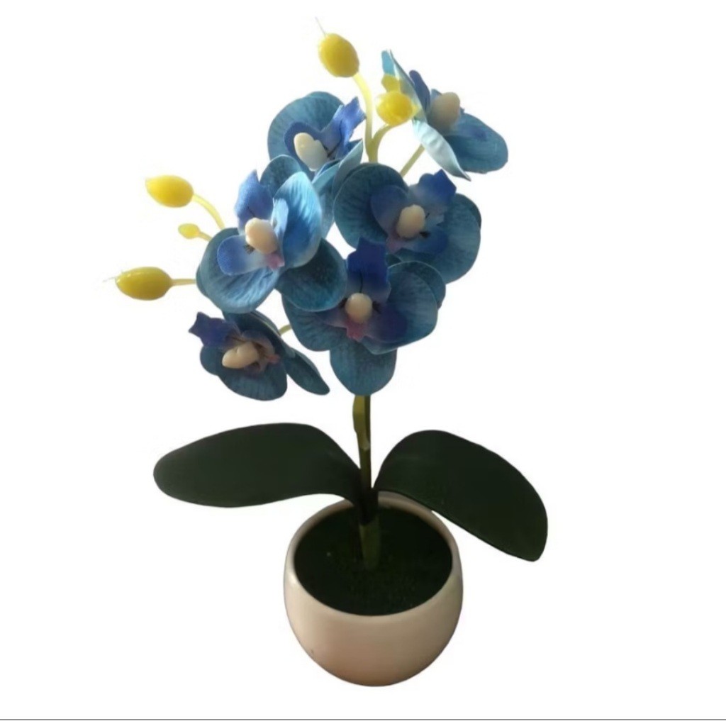 Arranjo Orquídeas Mini Planta Artificial Decorativo Com Vaso Musgo Completo