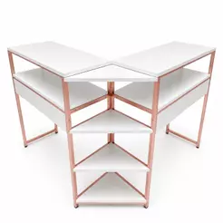 Mesa L Profissional para Manicure -Em Metalon 15mm Resistente Padrão Industrial ,MDF Branco