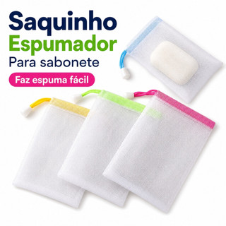 Pacote com 6 Sacos de Sabonete Esfoliante Rede de Espuma para Banho com Fita Cores Variadas