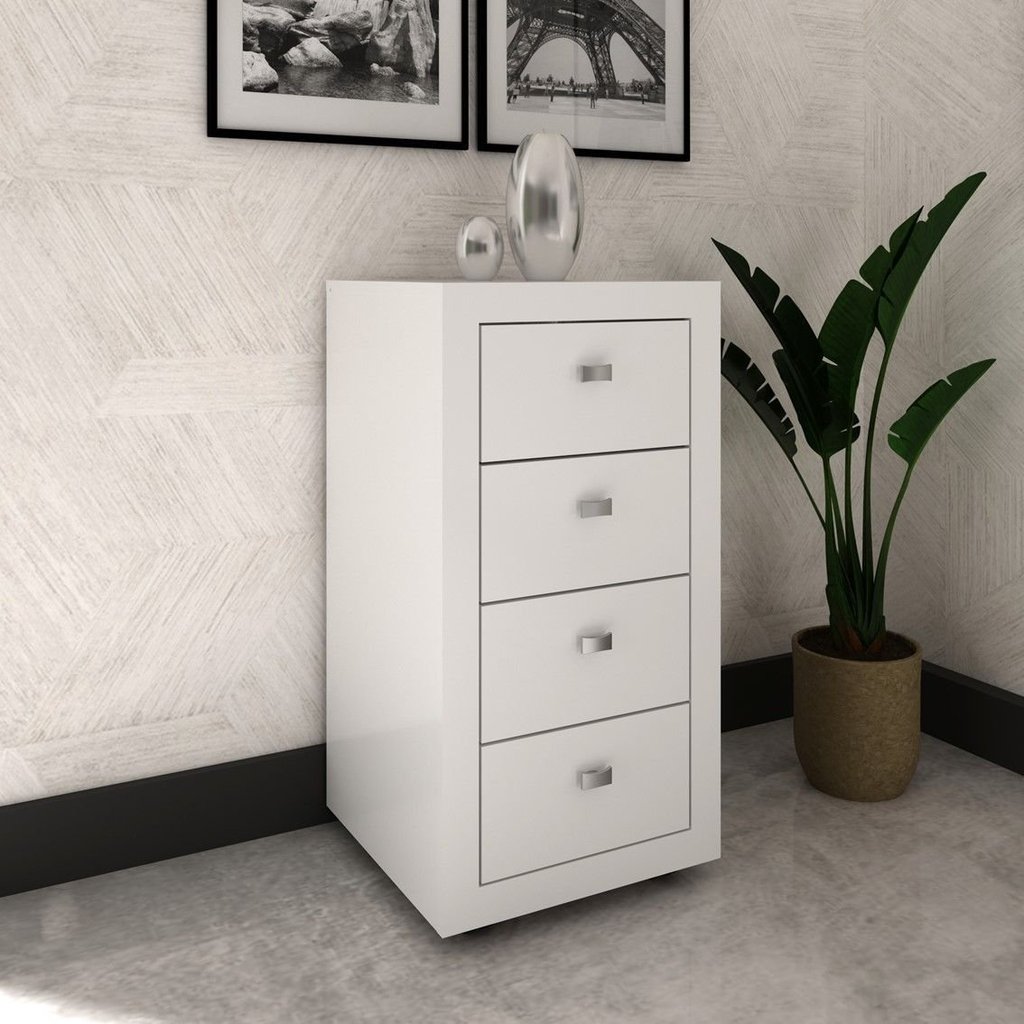 Gaveteiro 4 Gavetas ME4133 Branco Branco