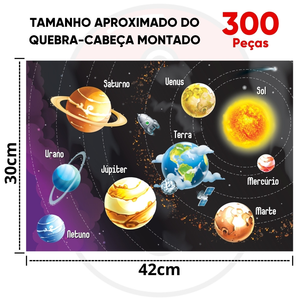 QUEBRA CABEÇA SISTEMA SOLAR 300 PEÇAS GGB BRINQUEDOS PUZZLE INFANTIL TERRA MARTE MUNDO LUA SOL VÊNUS · foto 2