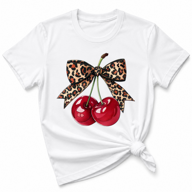 CAMISETA FEMININA CEREJA ONÇA CHIC MODERNA DELICADA ESTILOSA ADULTA CONFORTAVEL BLUSA ANIMAL PRINT VERSATIL LANÇAMENTO