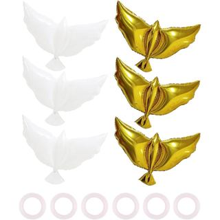 6 Balões em Forma de Pomba da Paz, 41,3 Polegadas, de Papel Alumínio, para Decorações de Festas e Cerimônias, Casamento,