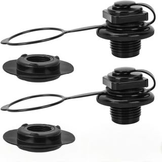 (2/Pacote) Válvula de Ar para Barco Inflável 23,9mm, Plástico Preto, Tampa de Válvula de Ar para Caiaque, Bote Inflável,