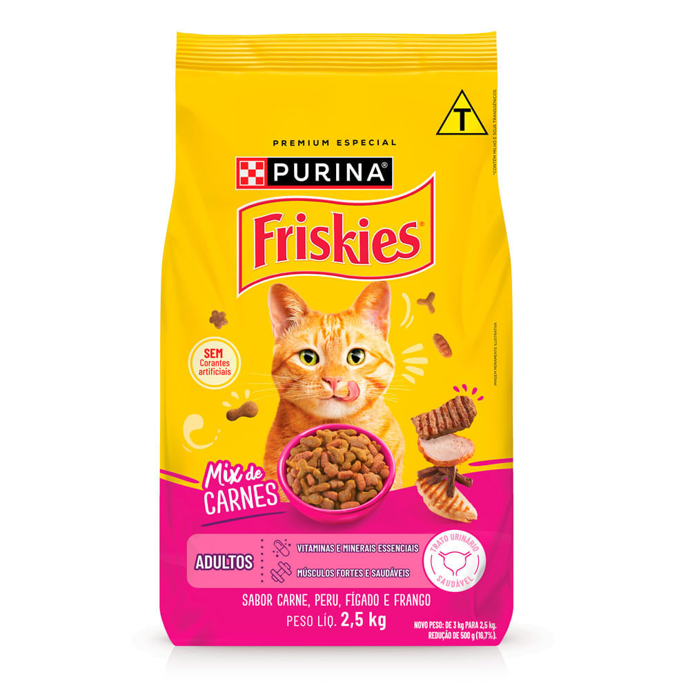 Imagem de Ração para Gatos Friskies Adultos Mix de Carnes 2,5kg