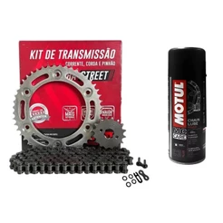 KIT TRANSMISSAO TRACAO RELACAO BROS 160 2015 A 2023 XRE 190 2016 A 2023 RETENTOR DID + C2 MOTUL BRINDE