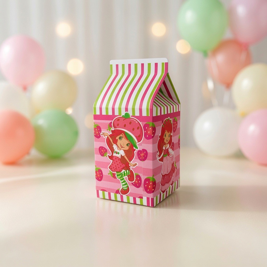 Caixinha MORANGUINHO | Caixa Milk Personalizada   | Mimos Aniversário Lembrancinhas Personalizados Kit Festa