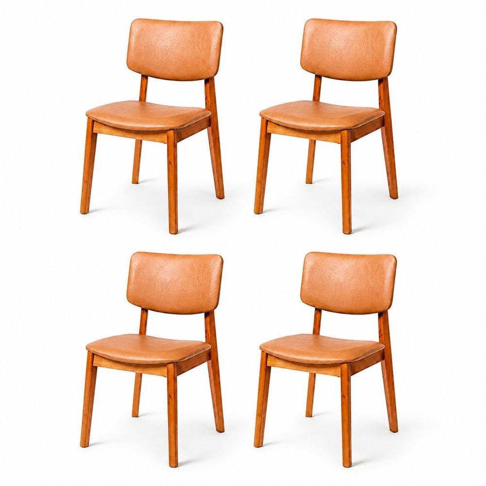 Kit 4 Cadeira de Jantar Madeira Maciça Manuela Estofada Premium Ergonomica Premium Confortável Di Franco Luxo Resistente