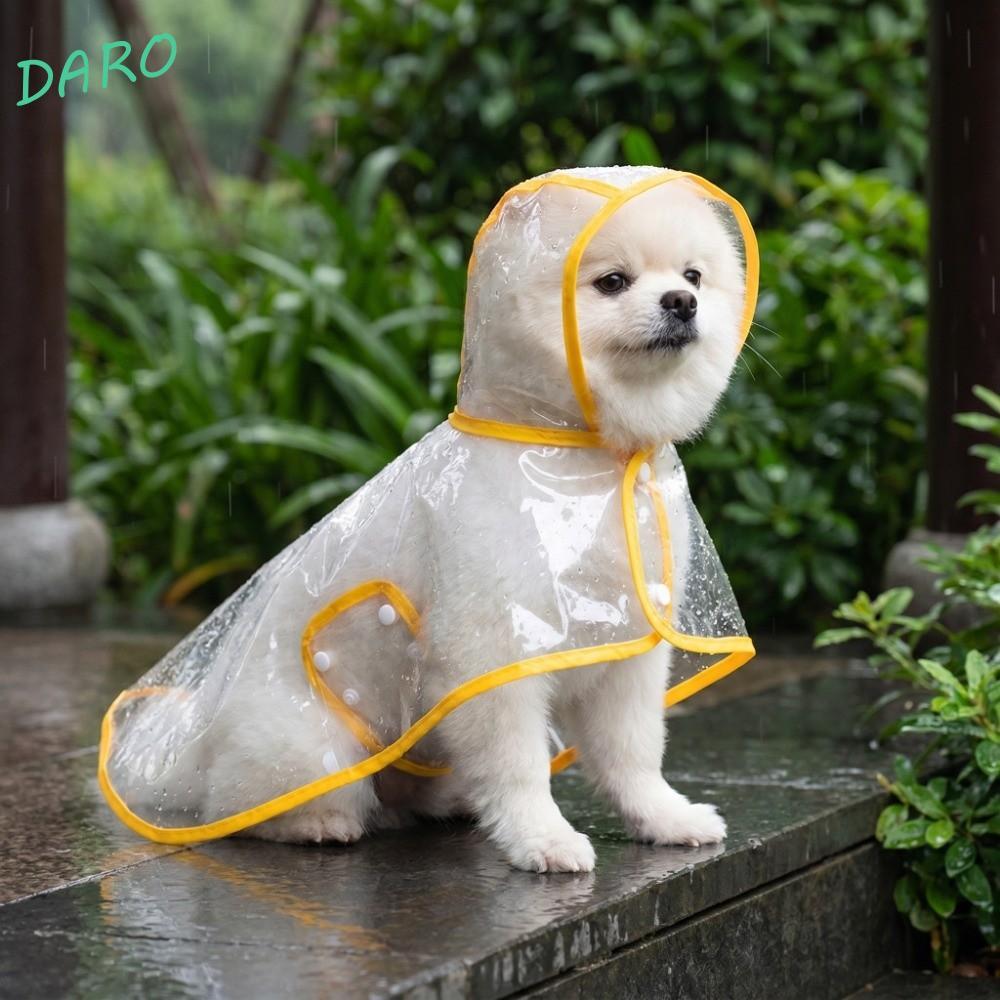 Capa De Chuva Com Capuz Para Cachorro Dara , Transparente De Alta Visibilidade Cães , Jaqueta Protetora À Prova De Vento