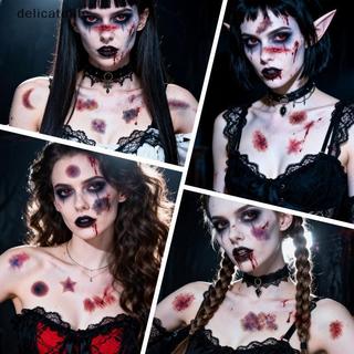 10 Folhas De Tatuagens Temporárias De Halloween À Prova D'água , Cicatriz De Hematomas Realista Para Eventos De Pegadinh