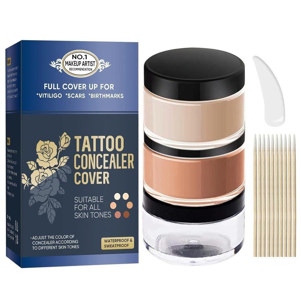 Corretivo de tatuagem à prova d'água, corretivo de tatuagem de duas cores, à prova d'água e resistente ao suor, Adequa