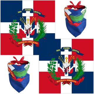 WEITBF Pacote com 2 Bandanas com Bandeira da República Dominicana - Lenços de Cabeça 100% Algodão, 22 x 22 polegadas
