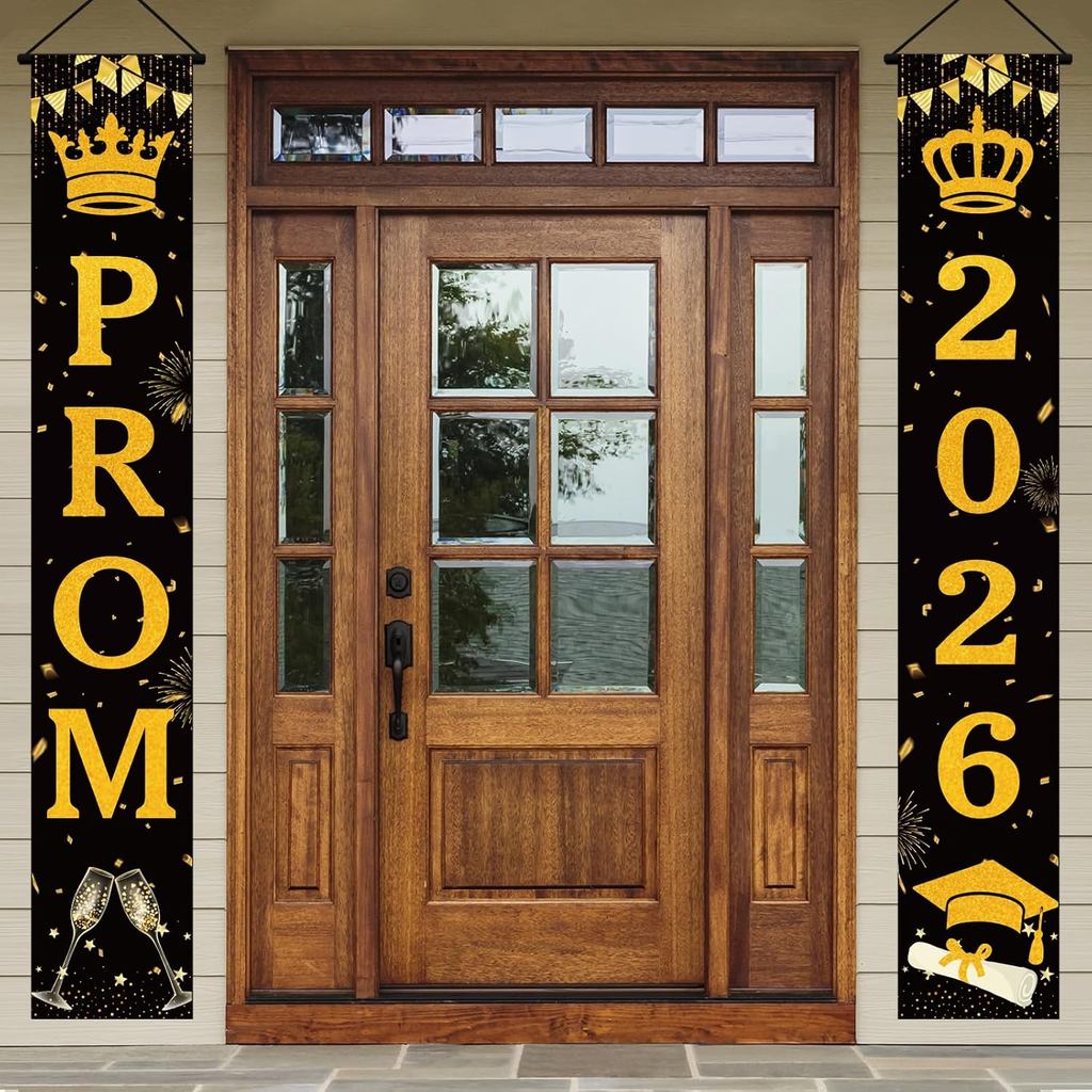 Banner de Varanda para Baile de Formatura 2026 - Decoração para Festa de Formatura com Coroa, Placa para Baile de Format