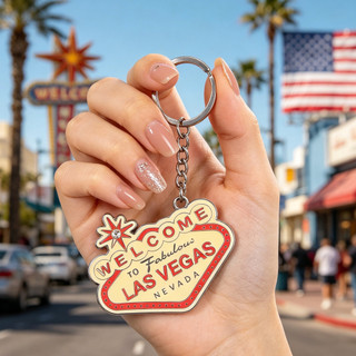 Lasvegas Chaveiro com logotipo de boas-vindas, pingente de Metal, lembrança turística, coleção lasvegas, presente