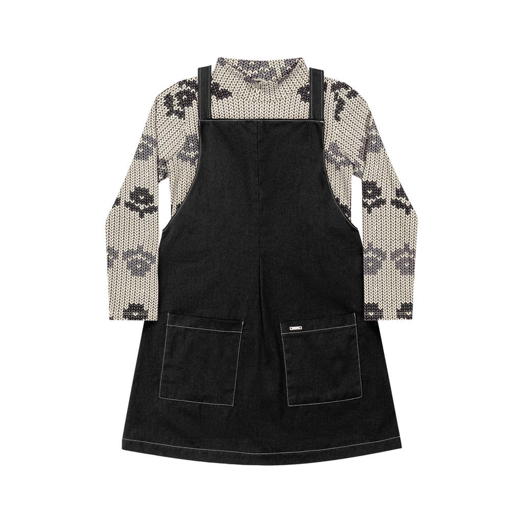 Conjunto Infantil Menina Com Vestido Flores Elian Bege